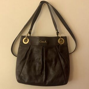 Coach Ashley Hippie Crossbody Shoulder Bag Brown Satchel Tote Excellent Shape